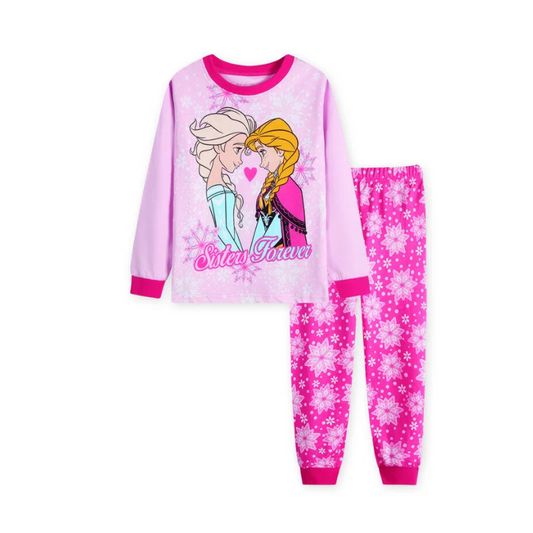 Sisters Forever Frozen Printed Long Sleeves Pajama Sets