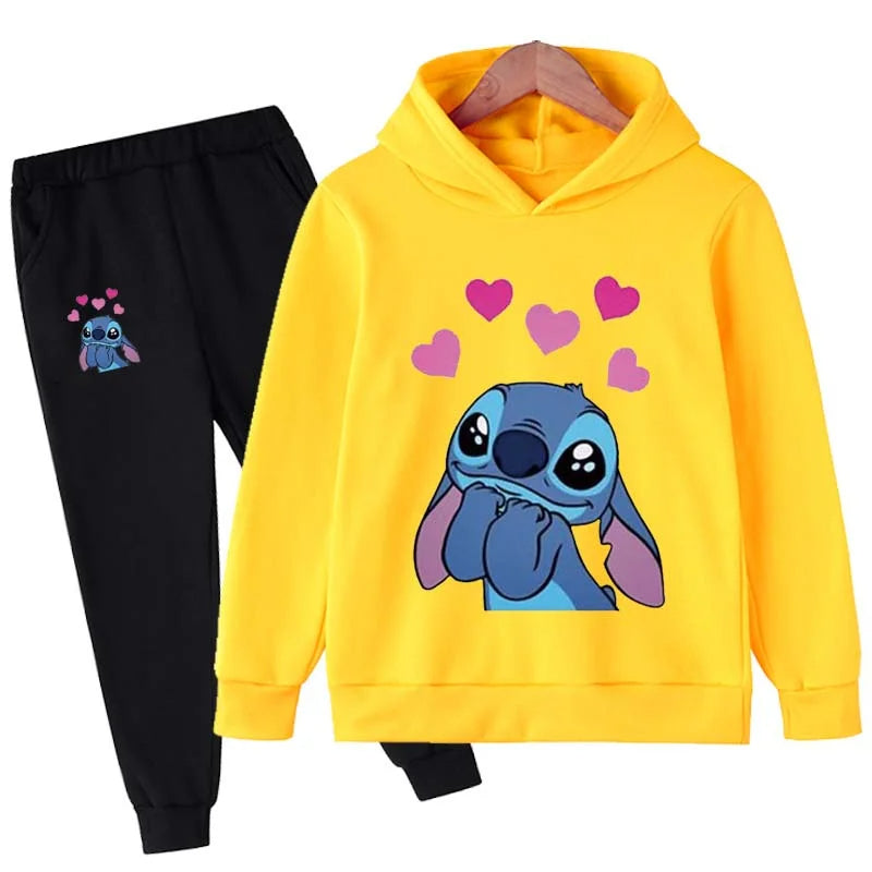 2 Pieces Cartoon Printed Hoodie Set