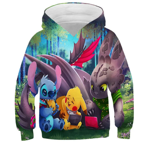 Cartoon Casual Hooded Sweatshirt