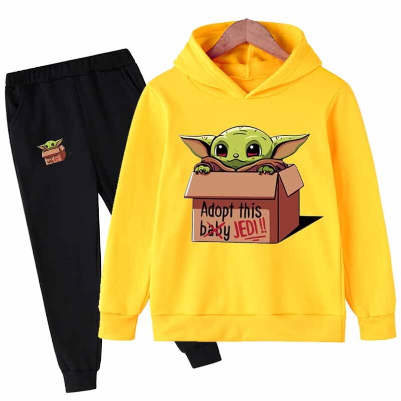 Cartoon Printed Long Sleeves Hoodie And Pant Set