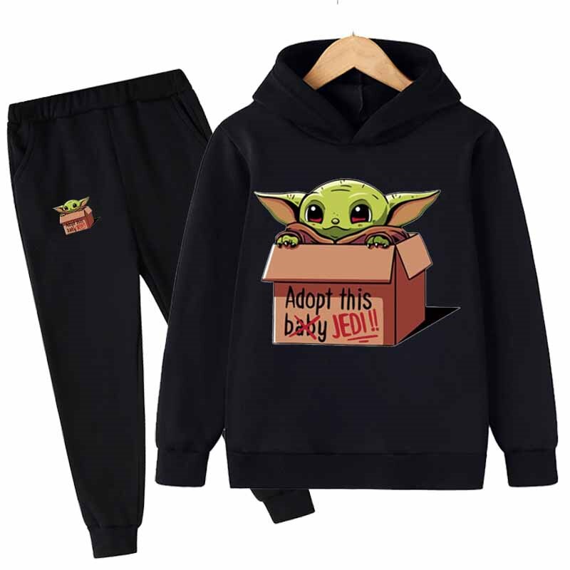 Cartoon Printed Long Sleeves Hoodie And Pant Set