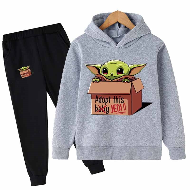 Cartoon Printed Long Sleeves Hoodie And Pant Set