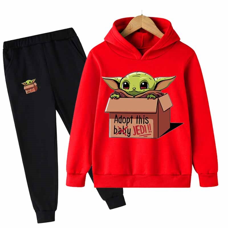 Cartoon Printed Long Sleeves Hoodie And Pant Set