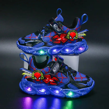 Cartoon Spiderman LED Adventure Sneakers