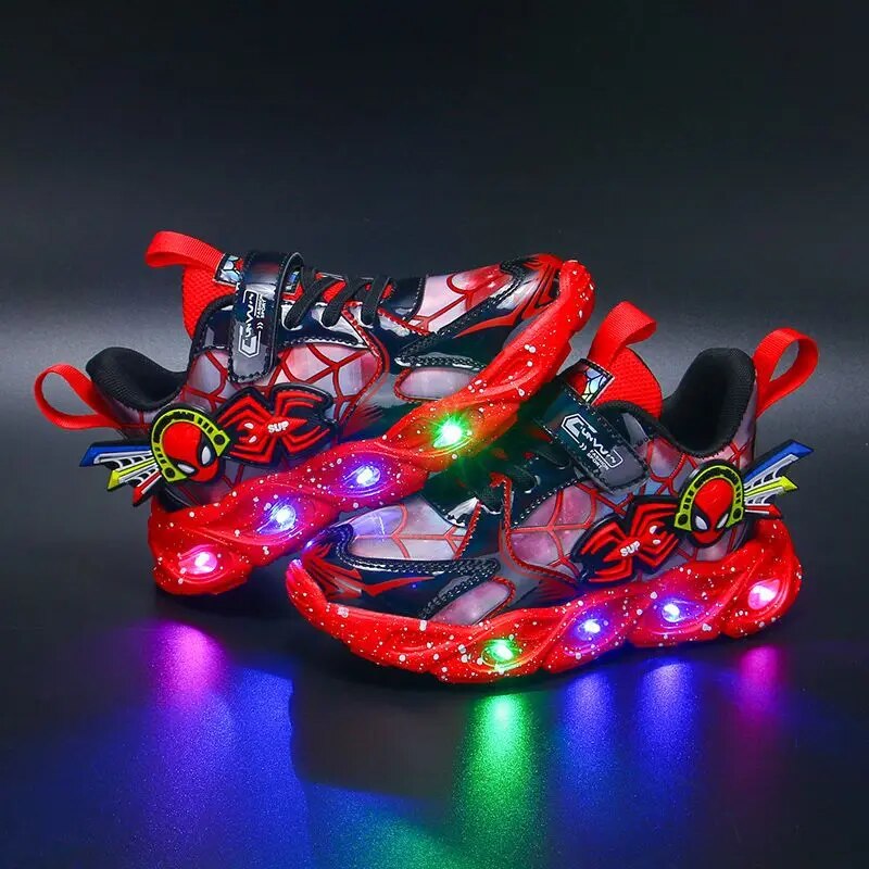 Cartoon Spiderman LED Adventure Sneakers