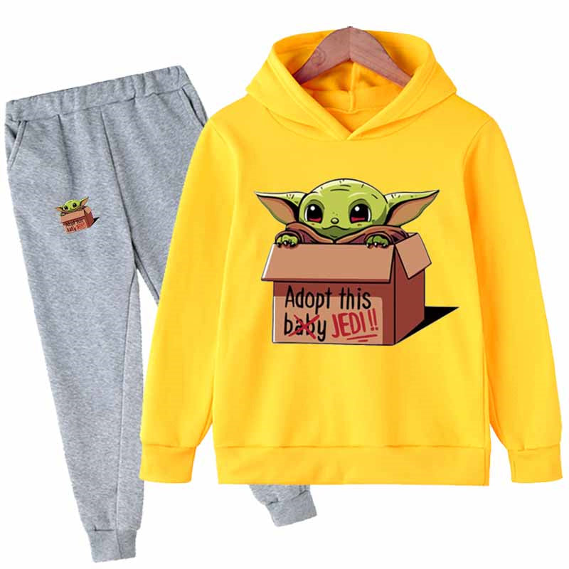 Casual Star Wars Yoda Character Hoodies Set