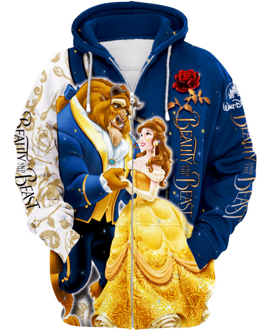 Children Beauty And The Beast Zip-up Hoodie