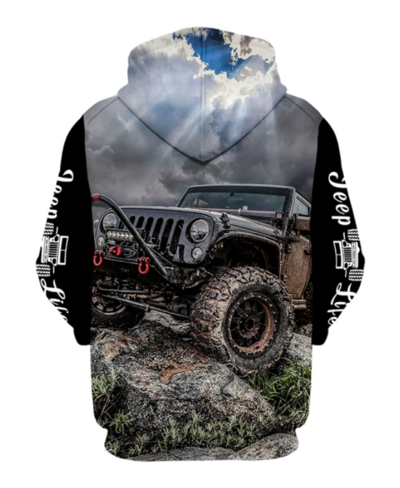 Children Jeep Printed Hoodie