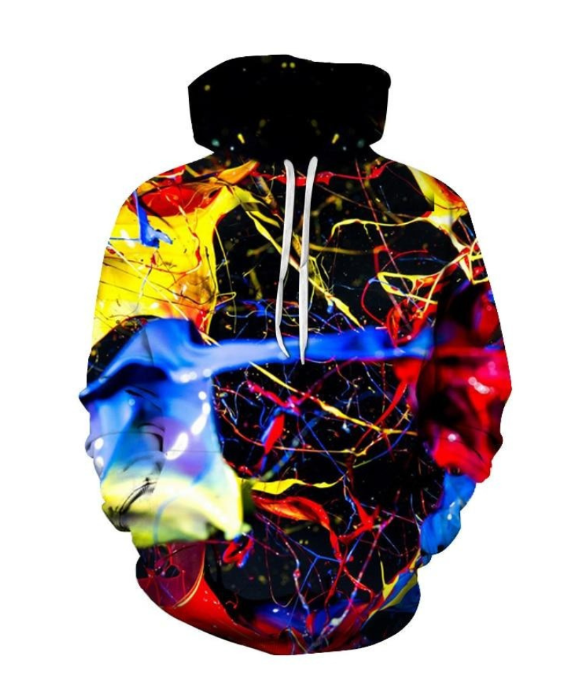 Children Paint Splatter Patterned Hoodie