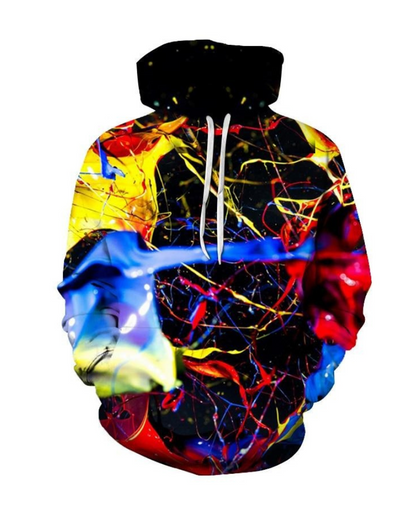 Children Paint Splatter Patterned Hoodie