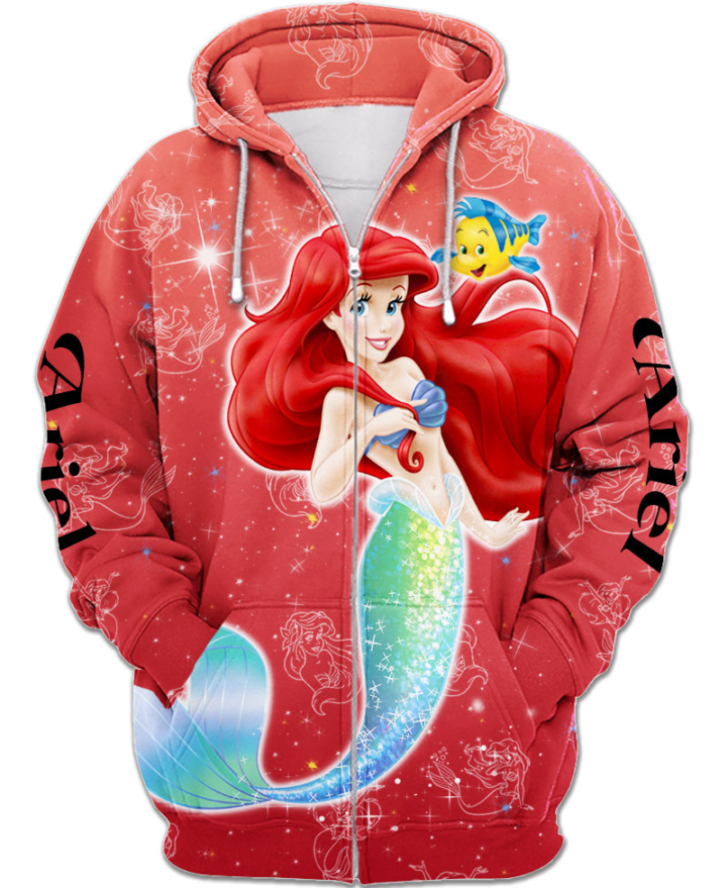 Children The Little Mermaid Zip Up Hoodie