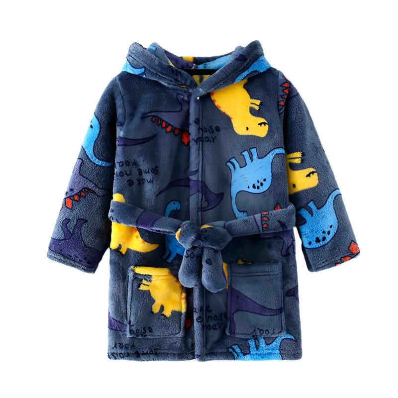 Dinosaurs All Over Printed Design Bath Robe – Children Pajamas