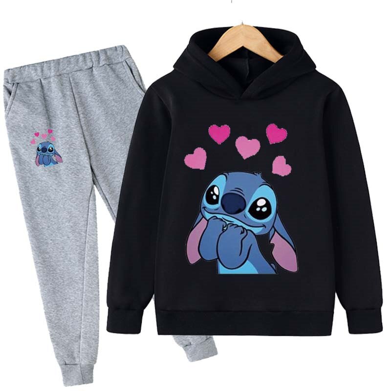 Elegant Cartoon Printed Hoodie And Pant Set