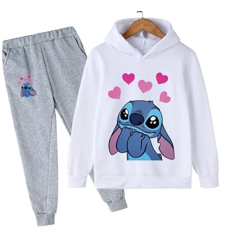 Elegant Cartoon Printed Hoodie And Pant Set