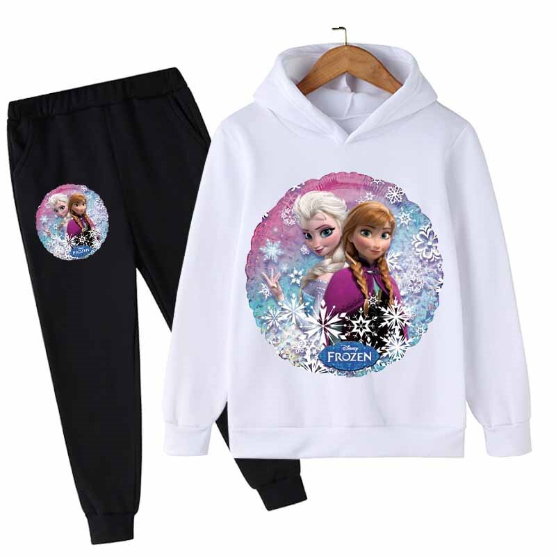 Elsa And Anna Printed Hoodie And Pant Set