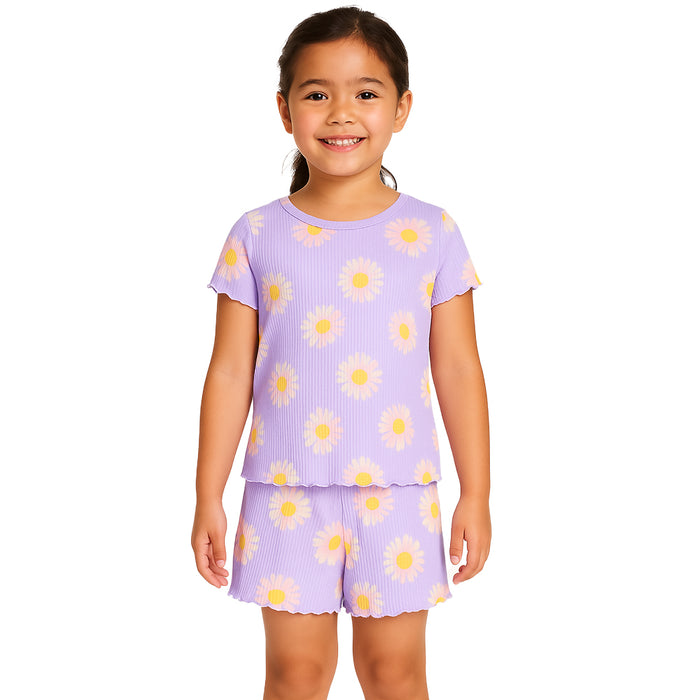 Vibrant Art Printed Pajama Top And Shorts Set