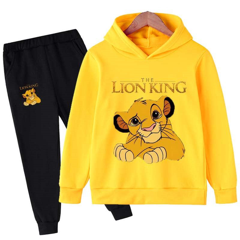 Lion King Cartoon Print Hoodies Set