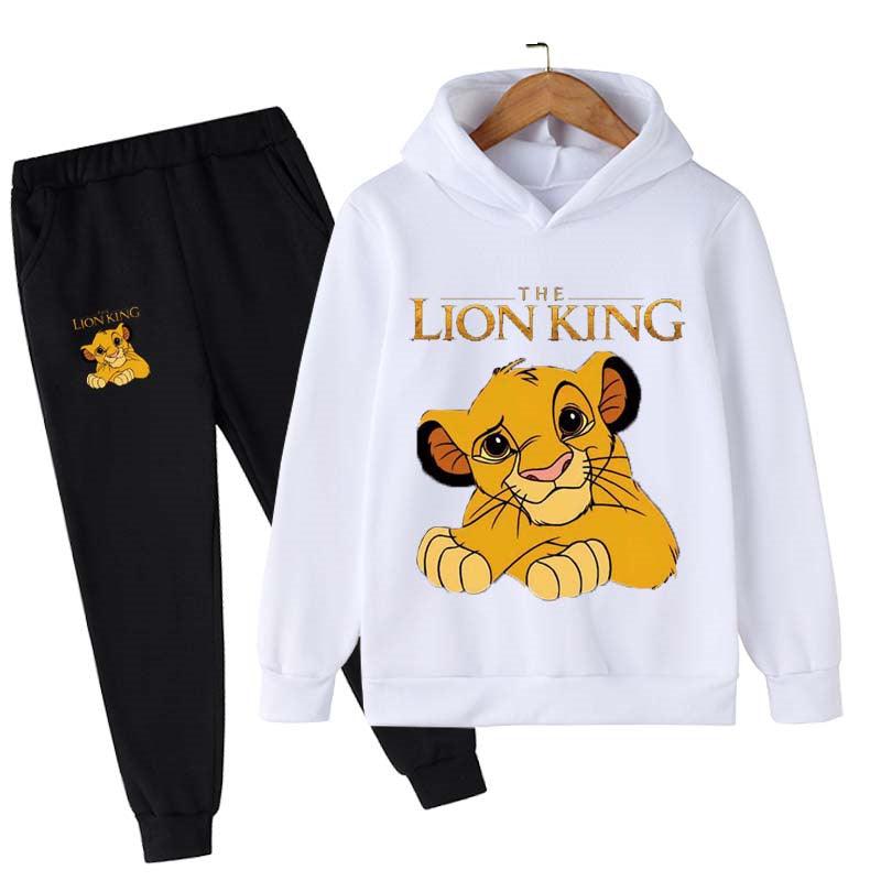 Lion King Print Hoodies And Long Pants Sets