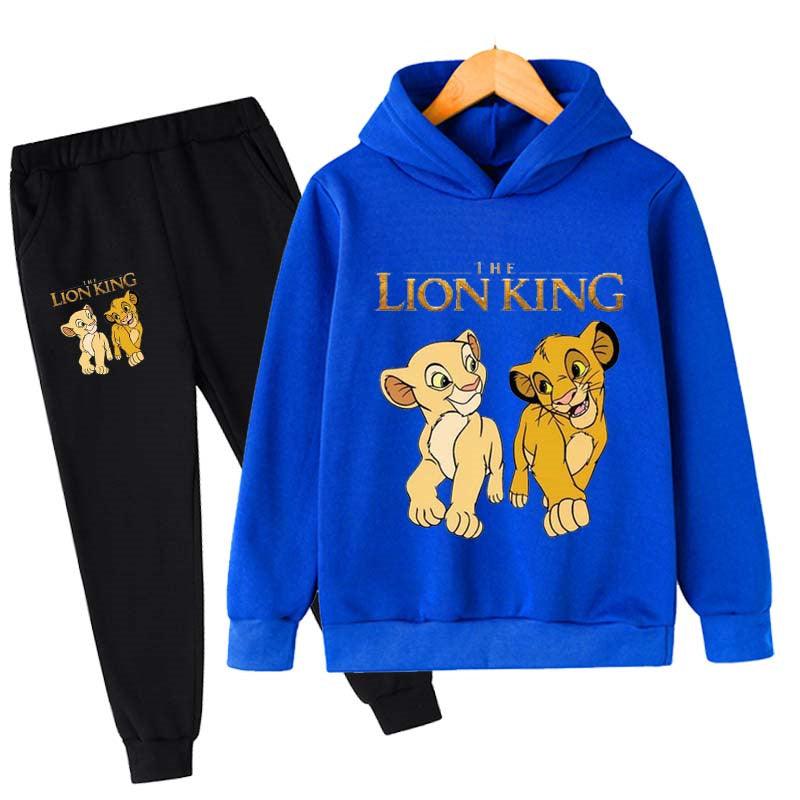 Lion King Print Hoodies And Long Pants Sets