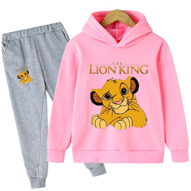 Lion King And Simba Print Hoodies And Long Pants Sets