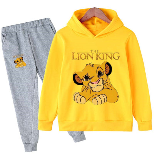 Lion King And Simba Print Hoodies And Long Pants Sets