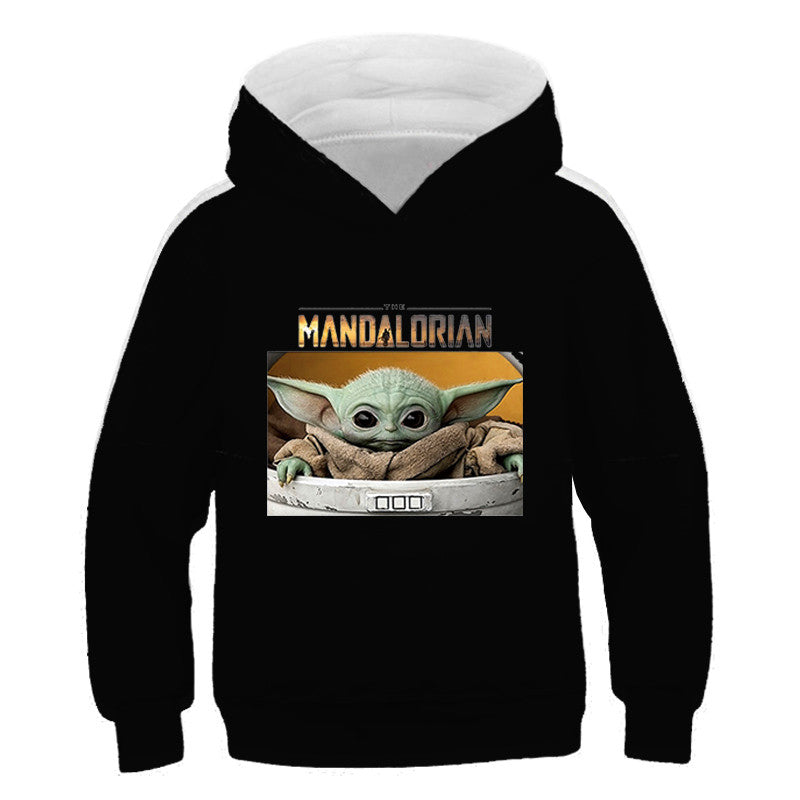 Long Sleeve Casual Yoda Print Sweatshirt