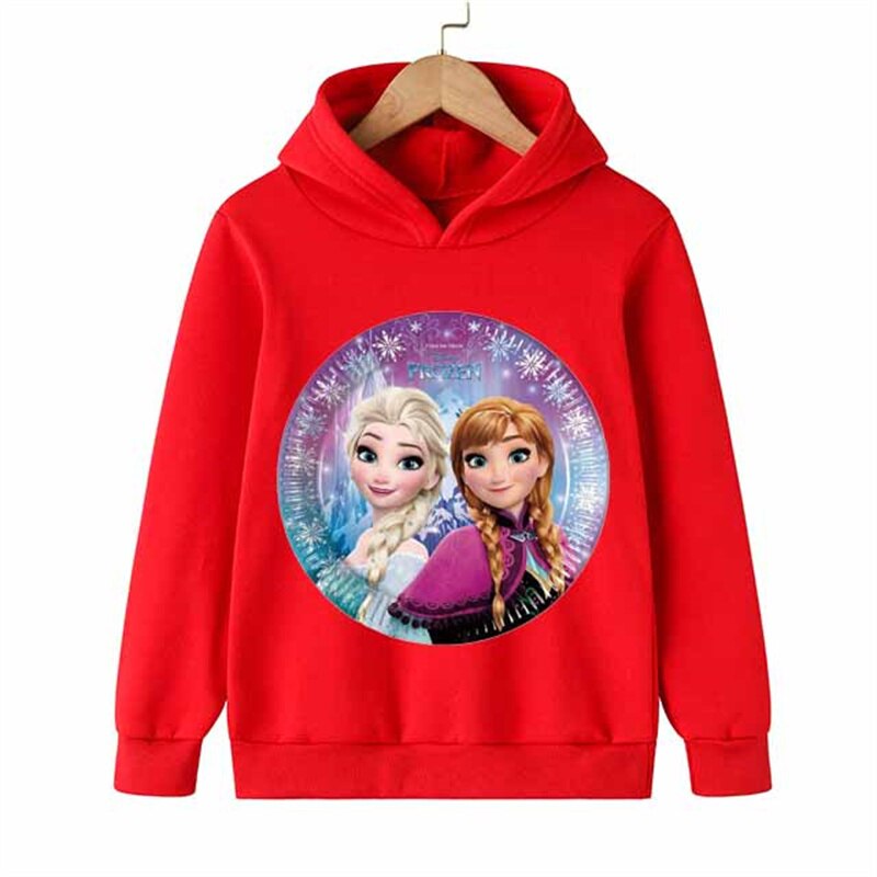 Long Sleeve Elsa And Anna Print Casual Hoodie