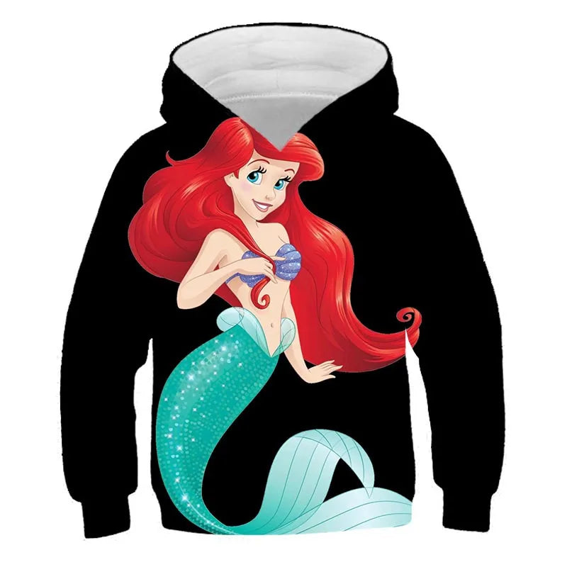 Long Sleeve Mermaid Printed Hoodie