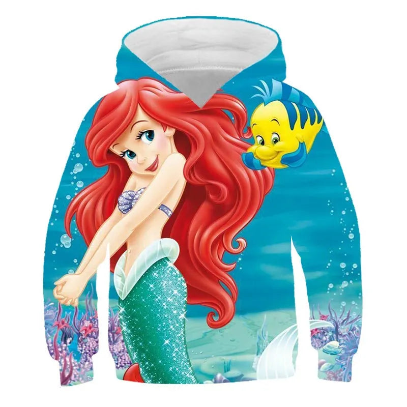 Long Sleeve Mermaid Printed Hoodie