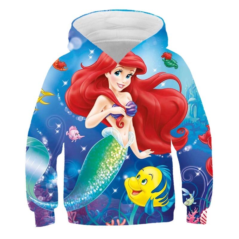 Long Sleeve Mermaid Printed Hoodie