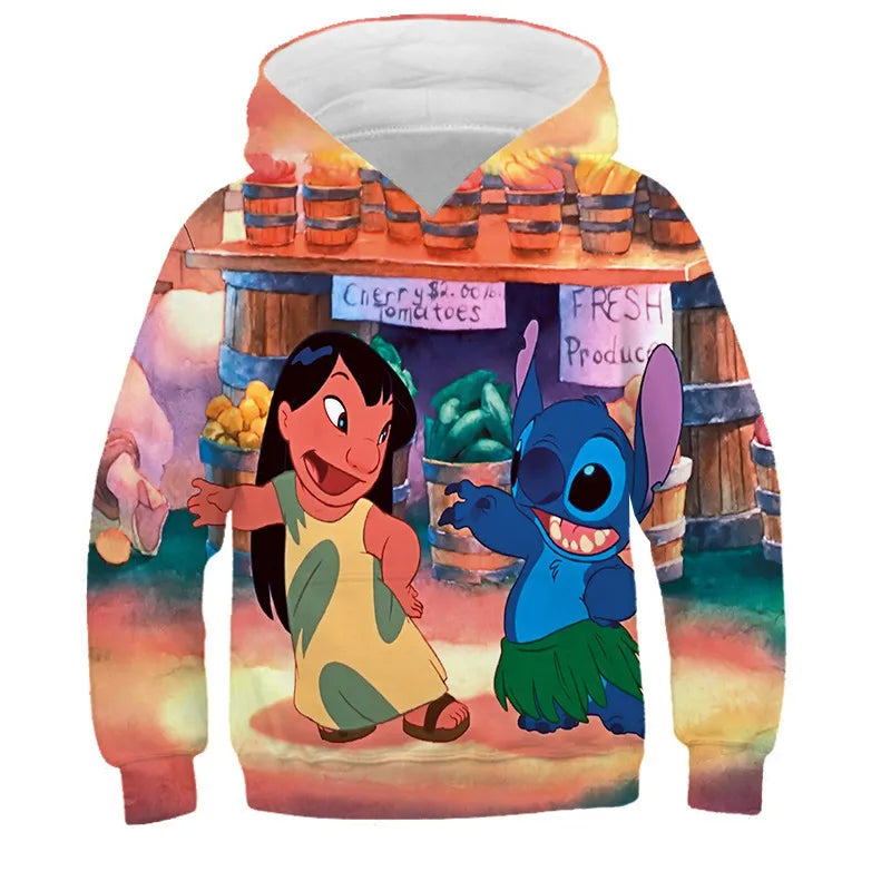 Loose Cartoon Casual Hooded Sweatshirt