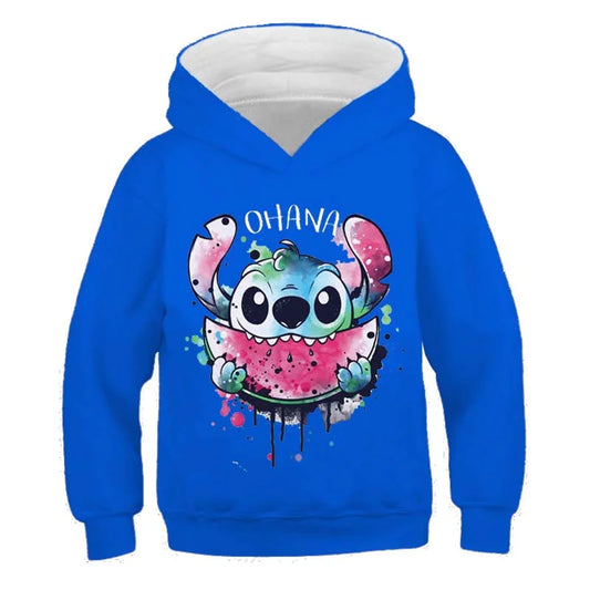 Playful Character Hoodie With Watermelon Design