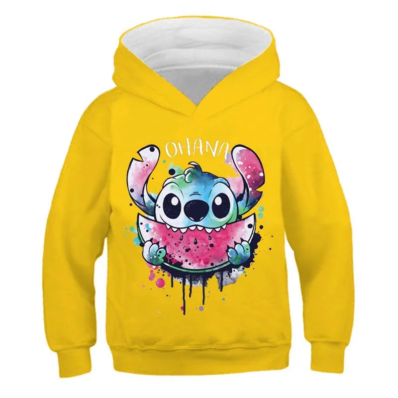 Playful Character Hoodie With Watermelon Design