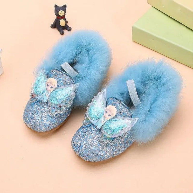 Winter Casual Sequins Elsa Princess Shoes