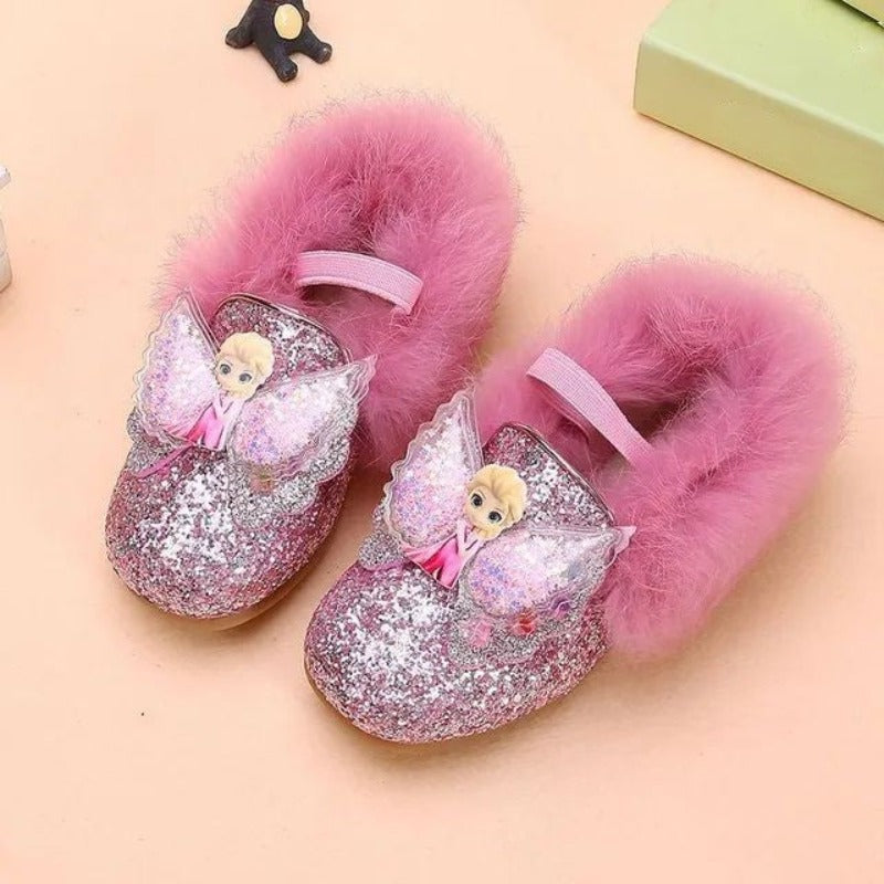 Winter Casual Sequins Elsa Princess Shoes