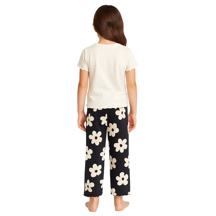 2 Piece Short Sleeve Printed Pajama Set