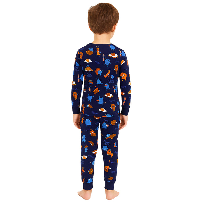4 Piece Snug Fit Printed Pajamas Set
