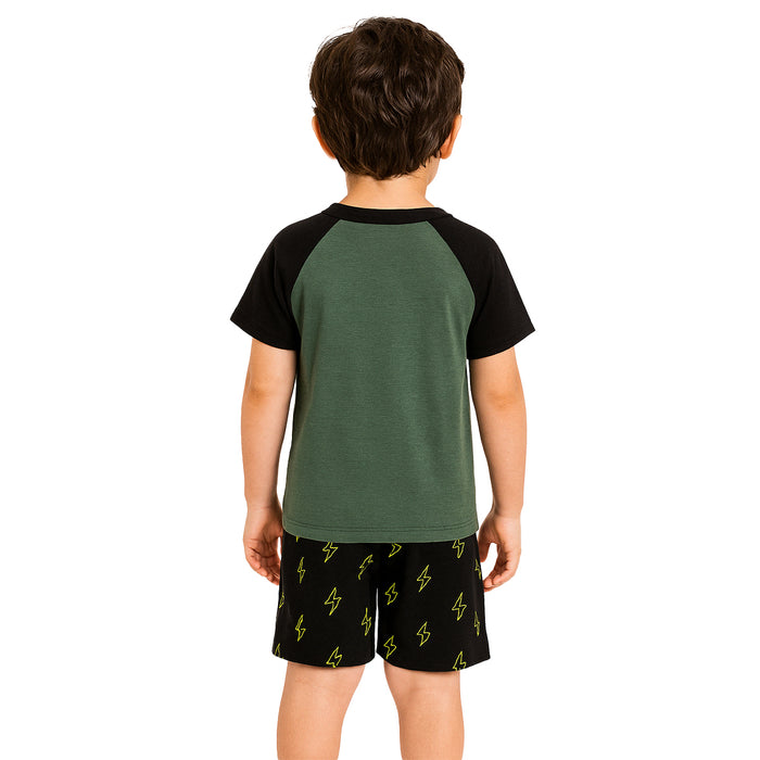 2 Piece Short Sleeve Graphic Tee And Shorts Sleepwear Pajama Set