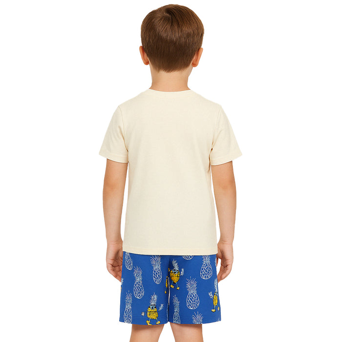 2 Piece Short Sleeve Graphic Tee And Shorts Sleepwear Pajama Set