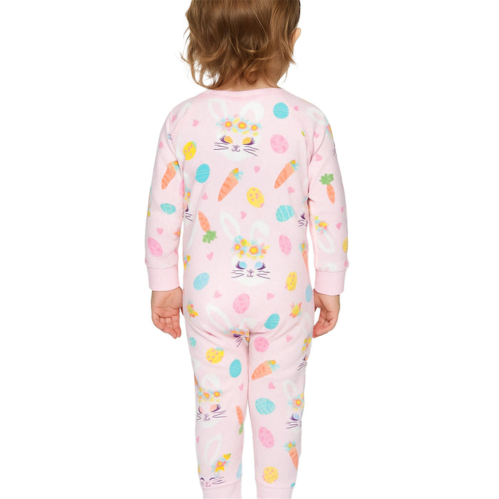 Bunny Floral Print Snug Fit Pajama Sleepwear