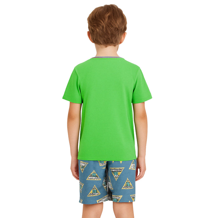 2 Piece Graphic Print Tee And Shorts Pajama Set