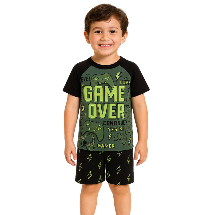 2 Piece Short Sleeve Graphic Tee And Shorts Sleepwear Pajama Set