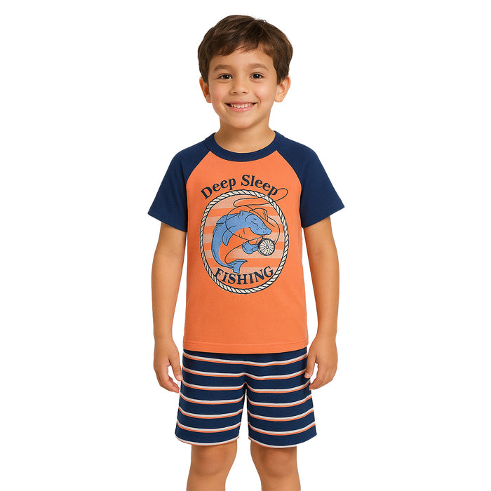 2 Piece Short Sleeve Graphic Tee And Shorts Sleepwear Pajama Set