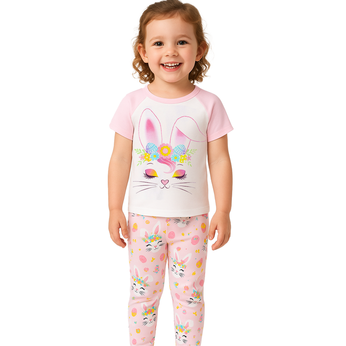 Bunny Floral Print Snug Fit Pajama Sleepwear