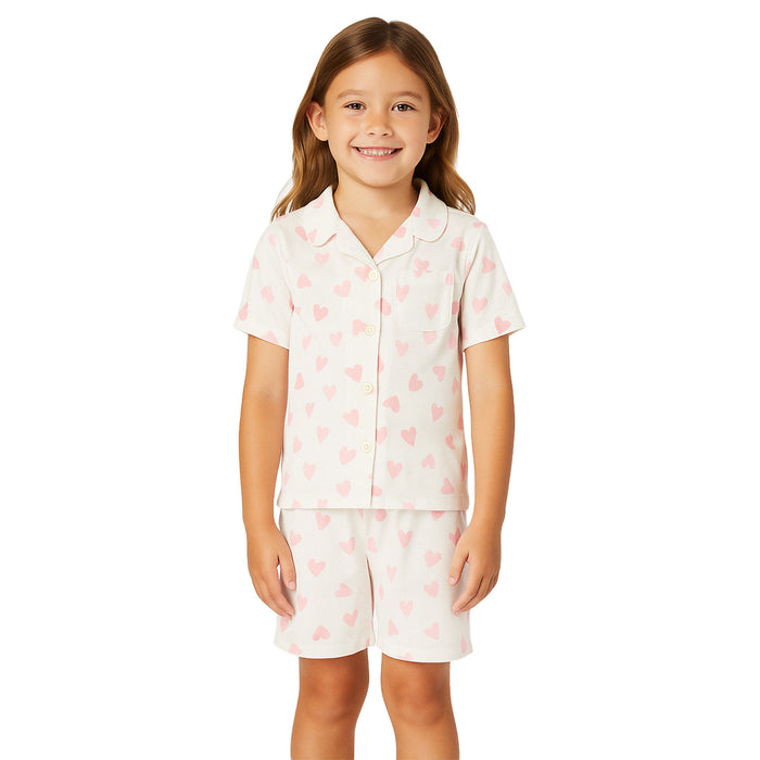 Cordate Printed Snug Fit Short Sleeve Comfy Sleepwear Pajamas