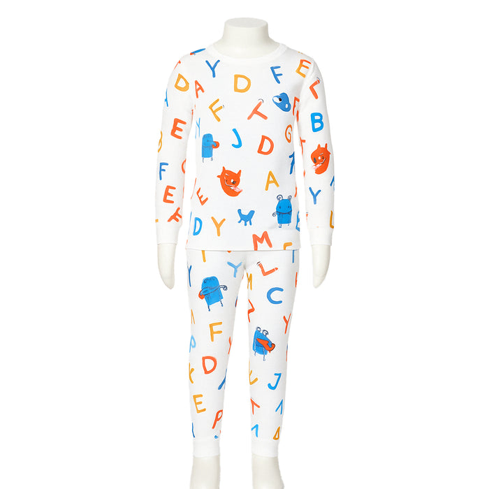 4 Piece Snug Fit Printed Pajamas Set