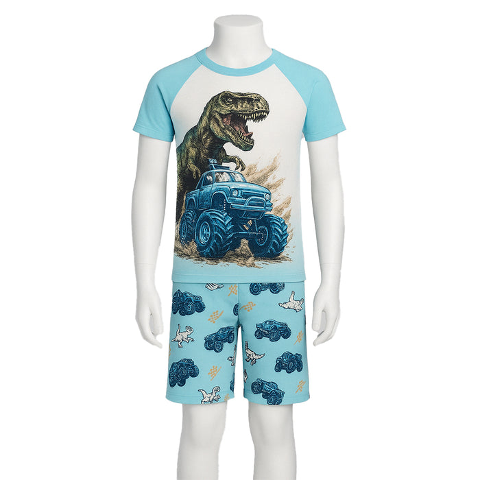 2 Piece Short Sleeve Graphic Tee And Shorts Sleepwear Pajama Set