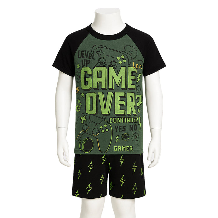2 Piece Short Sleeve Graphic Tee And Shorts Sleepwear Pajama Set