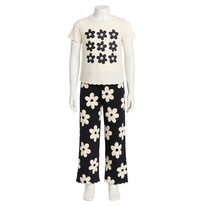 2 Piece Short Sleeve Printed Pajama Set