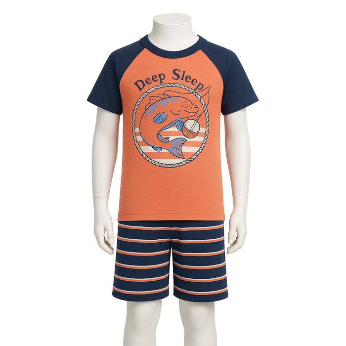 2 Piece Short Sleeve Graphic Tee And Shorts Sleepwear Pajama Set
